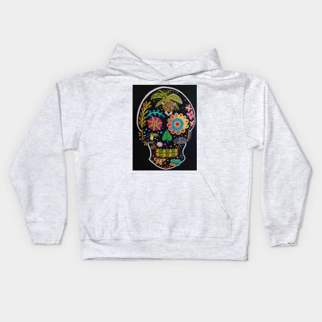 Jungle Skull Kids Hoodie by MagaliModoux